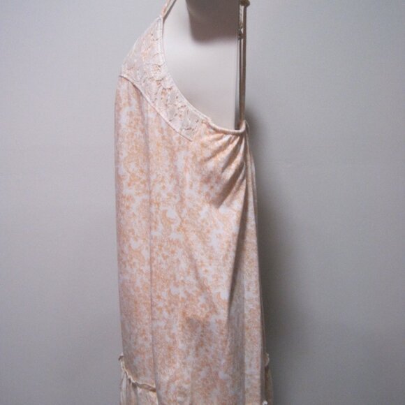 MUDD Adj. Braided Spaghetti Strap Womens Large Halter Tank Top Orange Floral - Picture 4 of 8